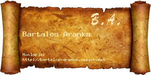 Bartalos Aranka névjegykártya