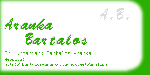 aranka bartalos business card